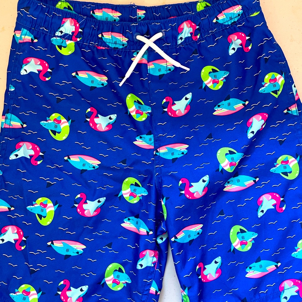 Lands’ End Boys XL 14-16 Shark Swimsuit Volley Swim trunks